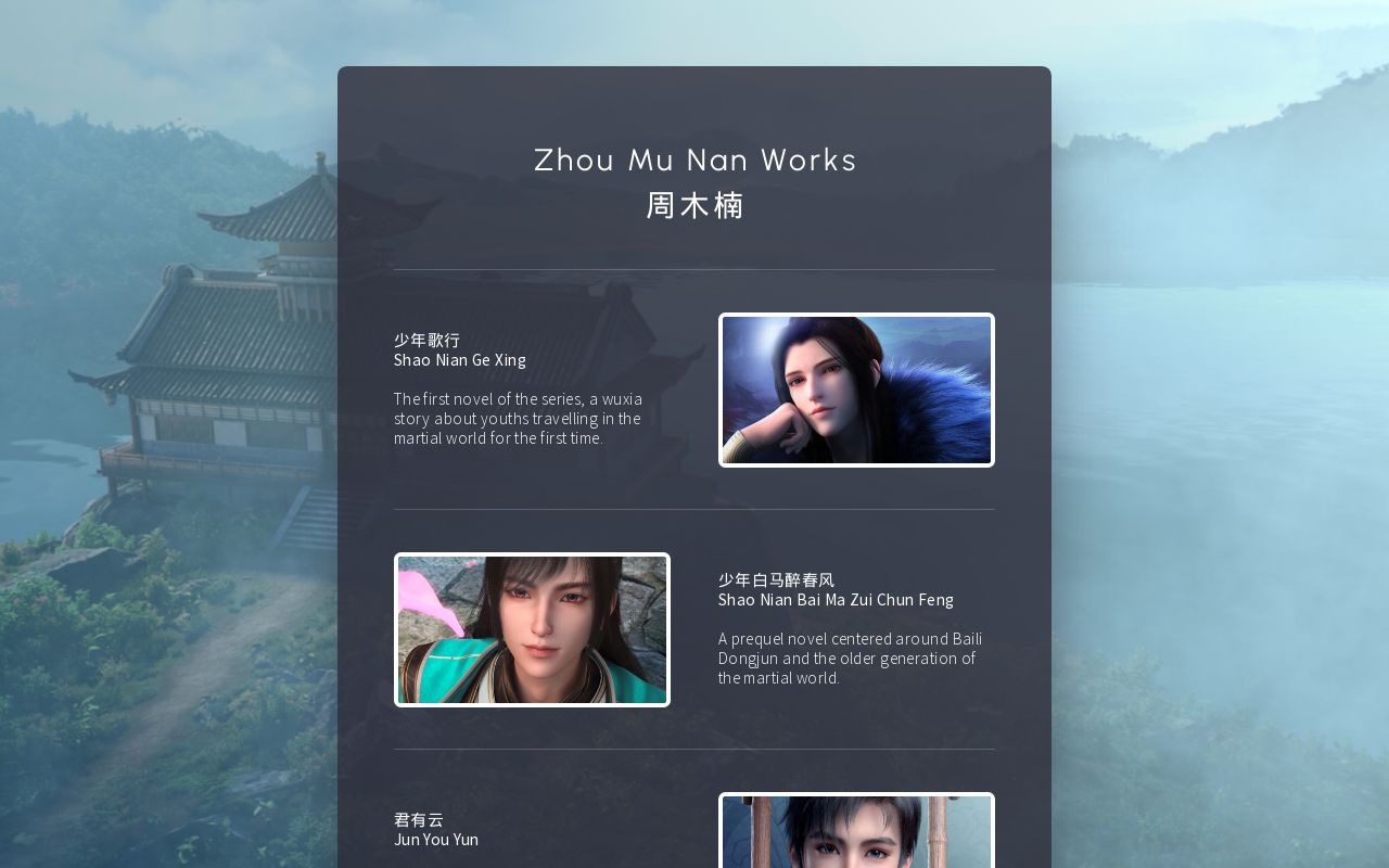 Zhou Mu Nan Works